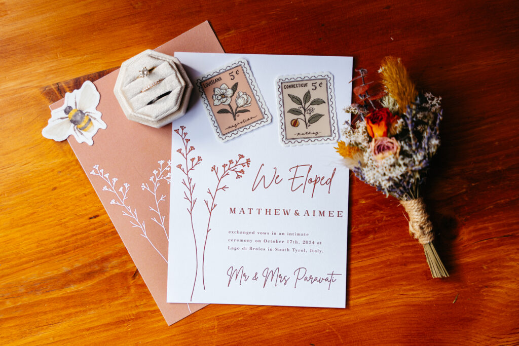 We Eloped cards for the Dolomites
