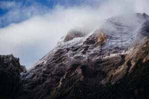 Detail shot of Croda del Becco from Lago di Braies