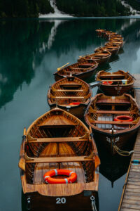 Boats at La Palifitta boathouse at Lago di Braies