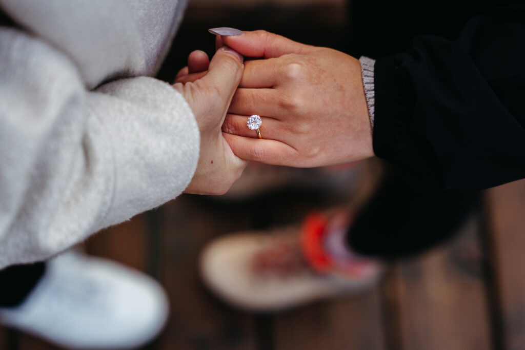 Close up of ring during Lago di Braies proposal