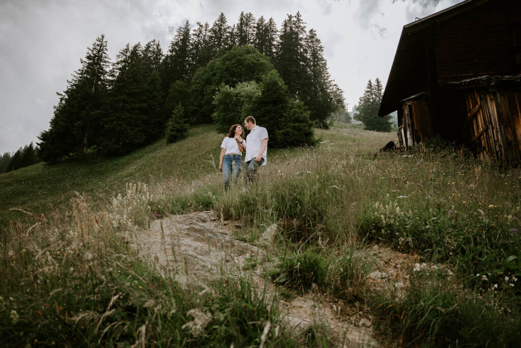 Husband and wife on their honeymoon in Switzerland; How to Elope in Switzerland