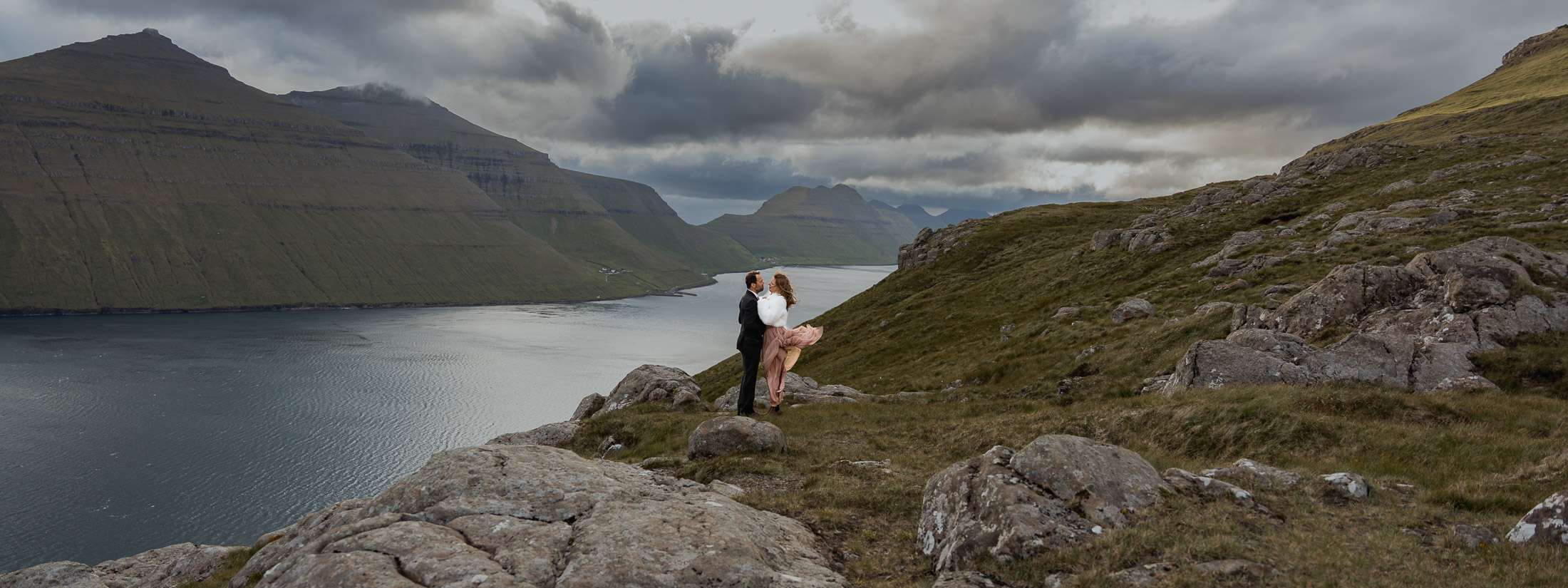 Bride and groom on Ultimate Faroe Island elopement guide: how to elope on the Faroe Islands with Shawna Rae Photography